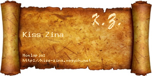 Kiss Zina névjegykártya