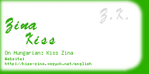 zina kiss business card